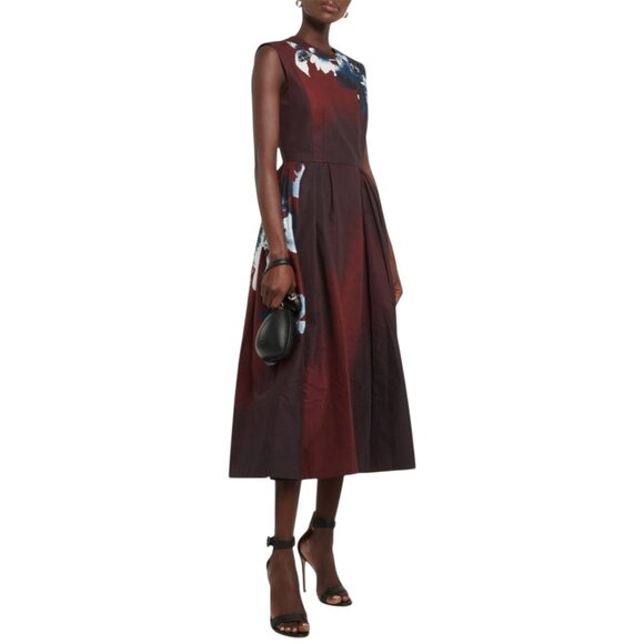 Erdem Floral cotton faille midi dress Size M NEW - Picture 2 of 12